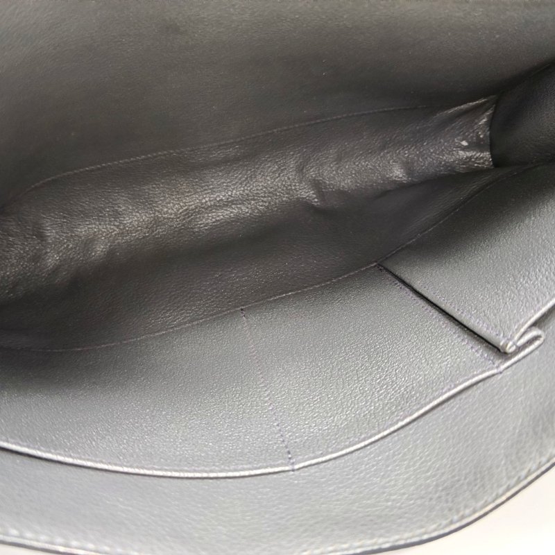 HERMES Etriviere Meeting石墨灰Fjord牛皮單肩包斜挎包銀色五金R刻中古款-12