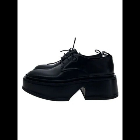Jil Sander 黑色皮革厚底鞋 37碼