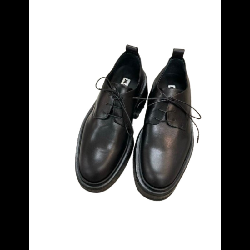 Jil Sander 黑色皮革厚底鞋 37碼-1