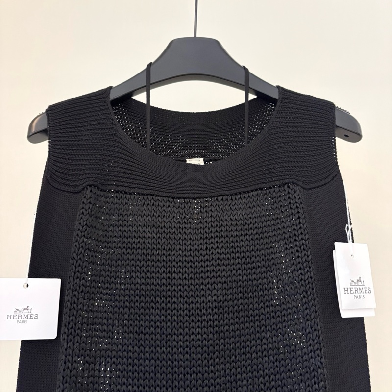 闲置新 未使用 Hermes/愛馬仕/WX109316/黑色鏤空無袖裙/34碼-8