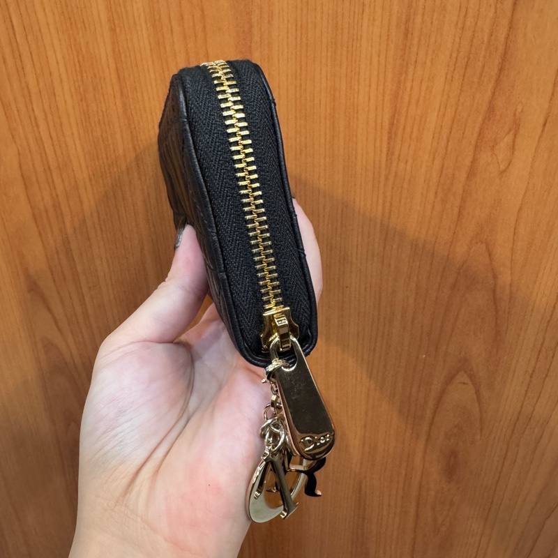 Dior LadyDior 藤格羊皮Cannage 拉鍊中夾-2