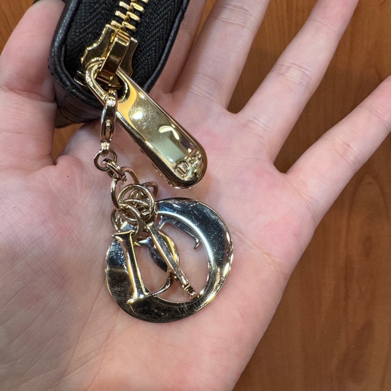 Dior LadyDior 藤格羊皮Cannage 拉鍊中夾-6