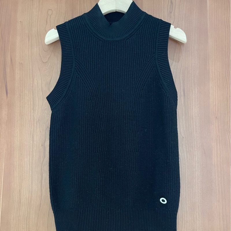 閒置新 愛馬仕Hermes黑色羊絨針織背心 尺碼34-0