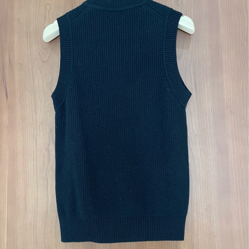 閒置新 愛馬仕Hermes黑色羊絨針織背心 尺碼34-1