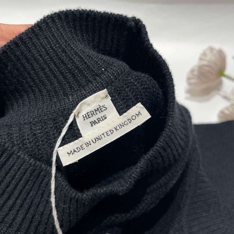 閒置新 愛馬仕Hermes黑色羊絨針織背心 尺碼34-6
