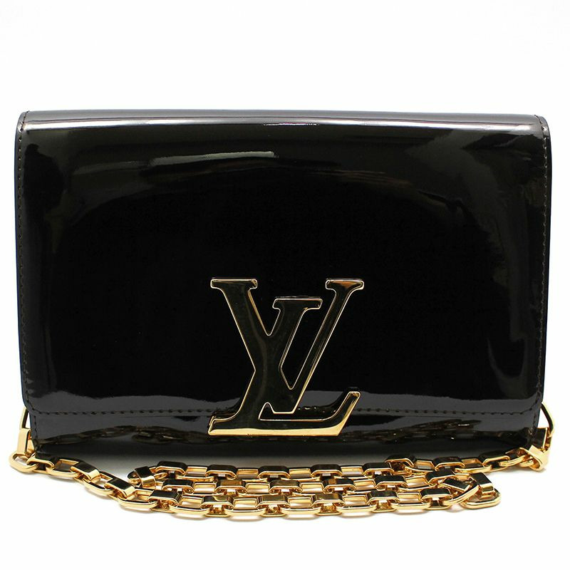 【包稅】LOUIS VUITTON Amarante Patent Louise GM 鏈條單肩包-0