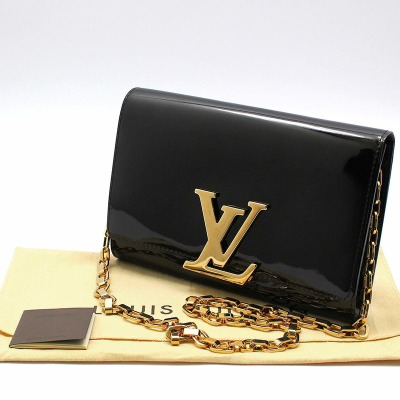 【包稅】LOUIS VUITTON Amarante Patent Louise GM 鏈條單肩包-1