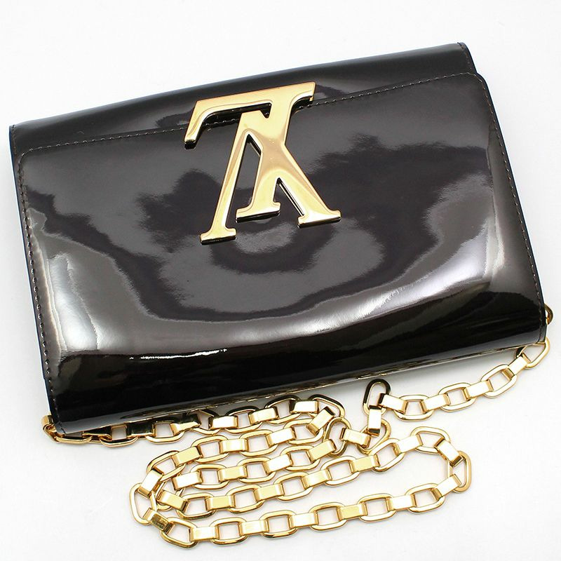 【包稅】LOUIS VUITTON Amarante Patent Louise GM 鏈條單肩包-2
