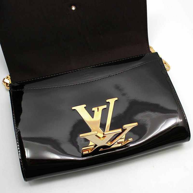 【包稅】LOUIS VUITTON Amarante Patent Louise GM 鏈條單肩包-6