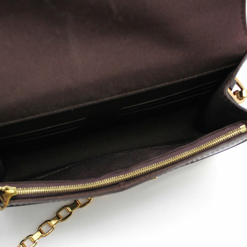 【包稅】LOUIS VUITTON Amarante Patent Louise GM 鏈條單肩包-9