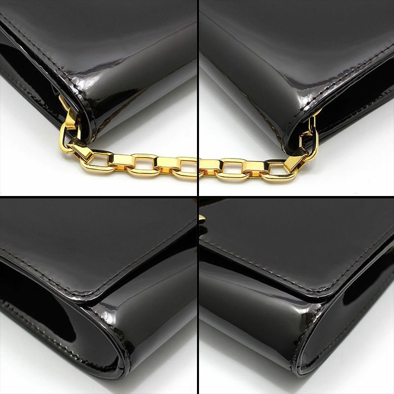 【包稅】LOUIS VUITTON Amarante Patent Louise GM 鏈條單肩包-10