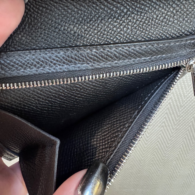 Hermes Bearn 黑銀短夾-7