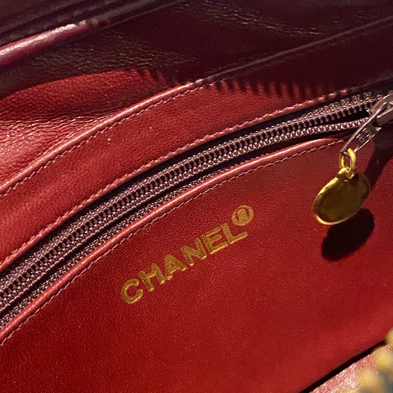 Chanel vintage 流浪雙鏈黑金菱格-12
