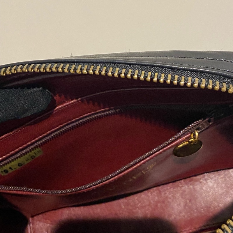 Chanel vintage 流浪雙鏈黑金菱格-13