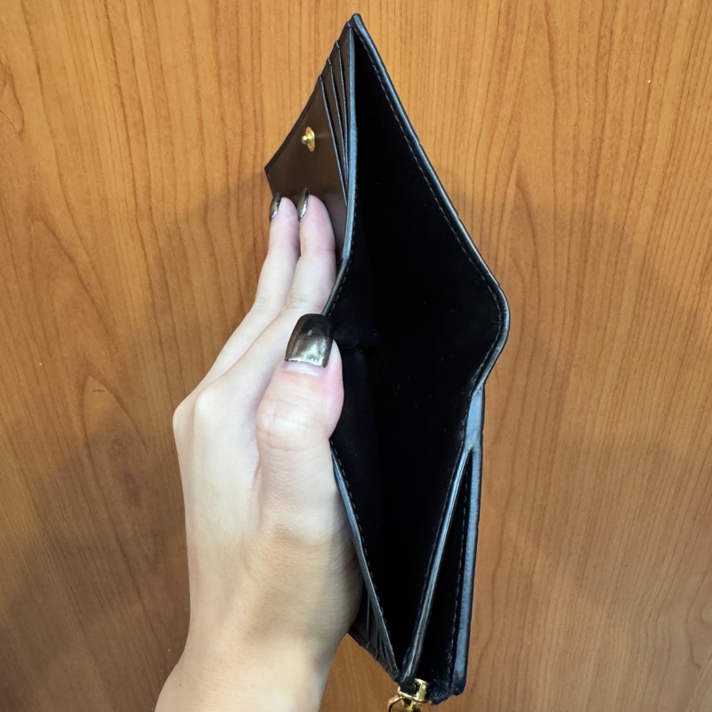 BV Bi-Fold 黑羊皮短夾-7