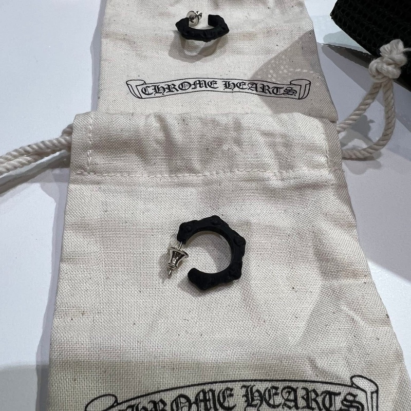 chrome Hearts 克羅心 樹酯耳環 RUBBER HOOP CROSS-0