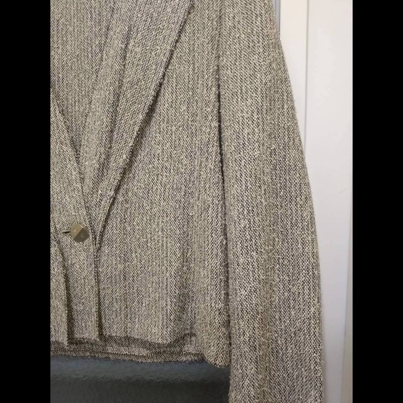 Chanel 黑白點毛織薄外套-5