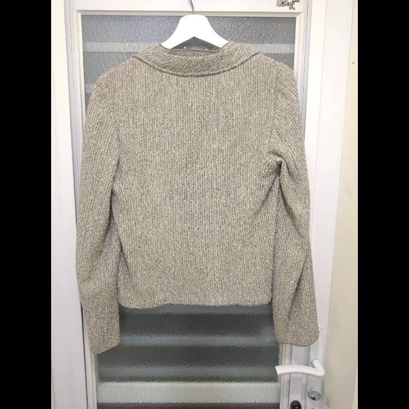 Chanel 黑白點毛織薄外套-17