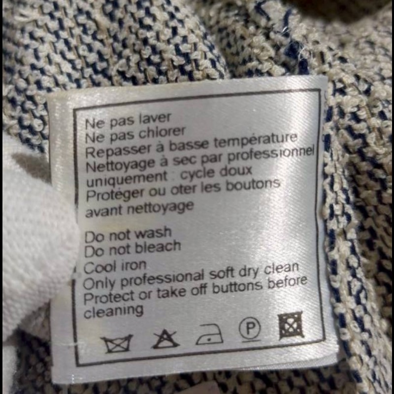 Chanel 黑白點毛織薄外套-25