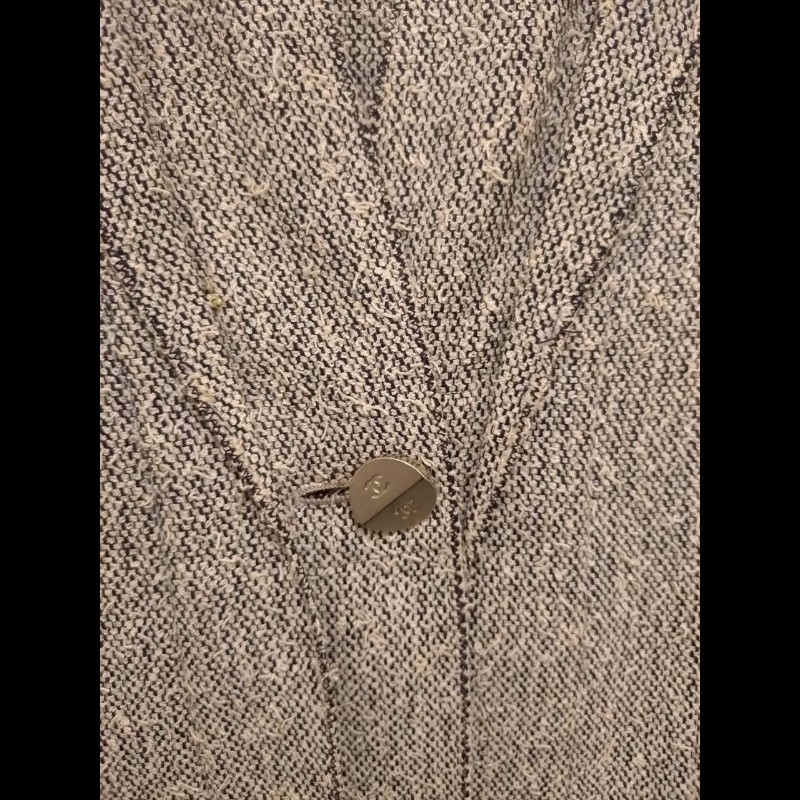 Chanel 黑白點毛織薄外套-28