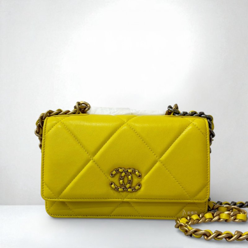 CHANEL 繽紛黃羊皮19系列下蓋WOC-0