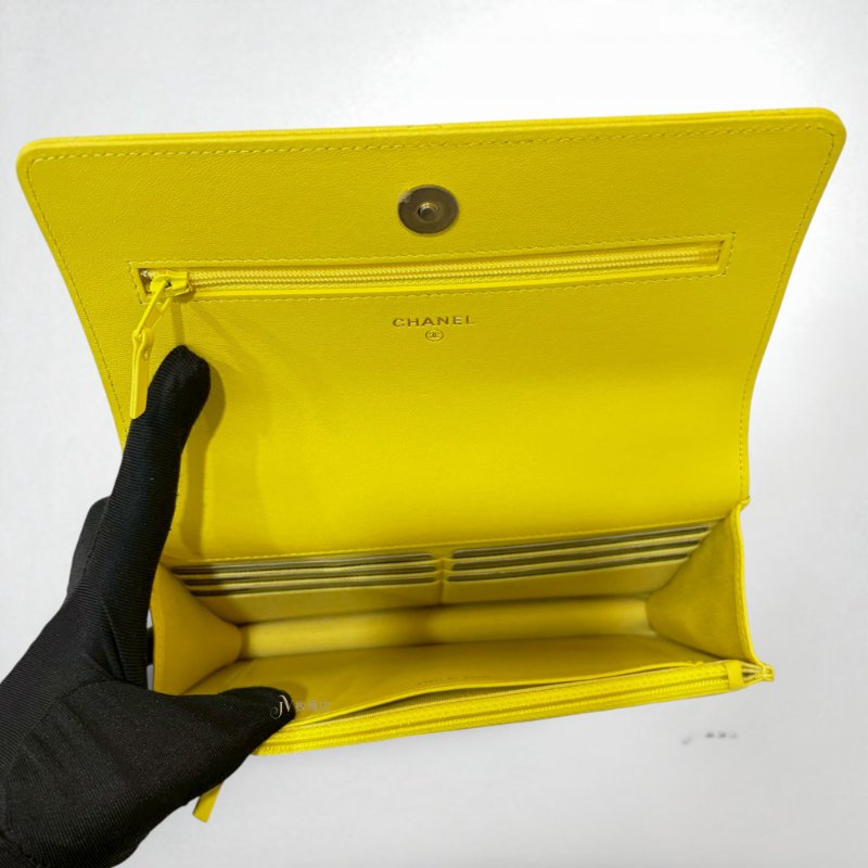 CHANEL 繽紛黃羊皮19系列下蓋WOC-5