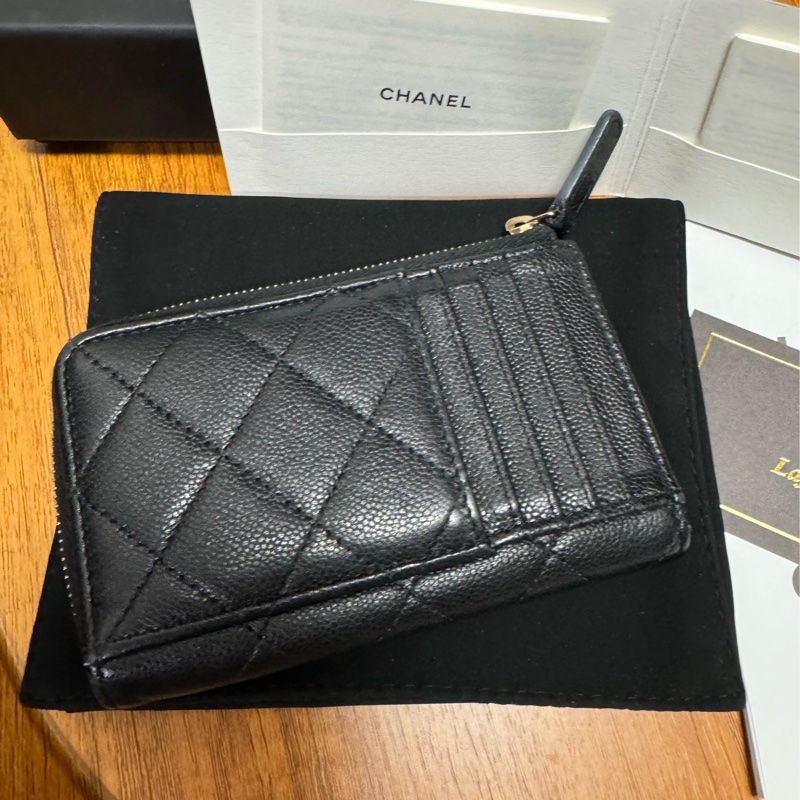 Chanel L拉鍊黑金荔枝 芯片款-2