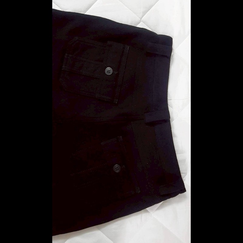 （日本製MIJ）正品BURBERRY 博柏利BLUE LABEL 藍標 戰馬 女黑色混羊毛七分褲38號-3