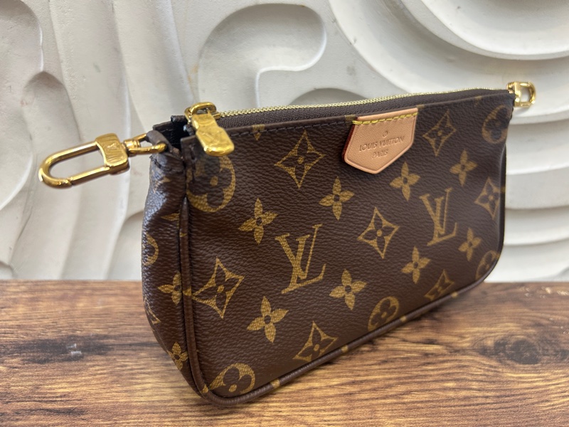 LV 原花五合一粉背帶麻將包-6