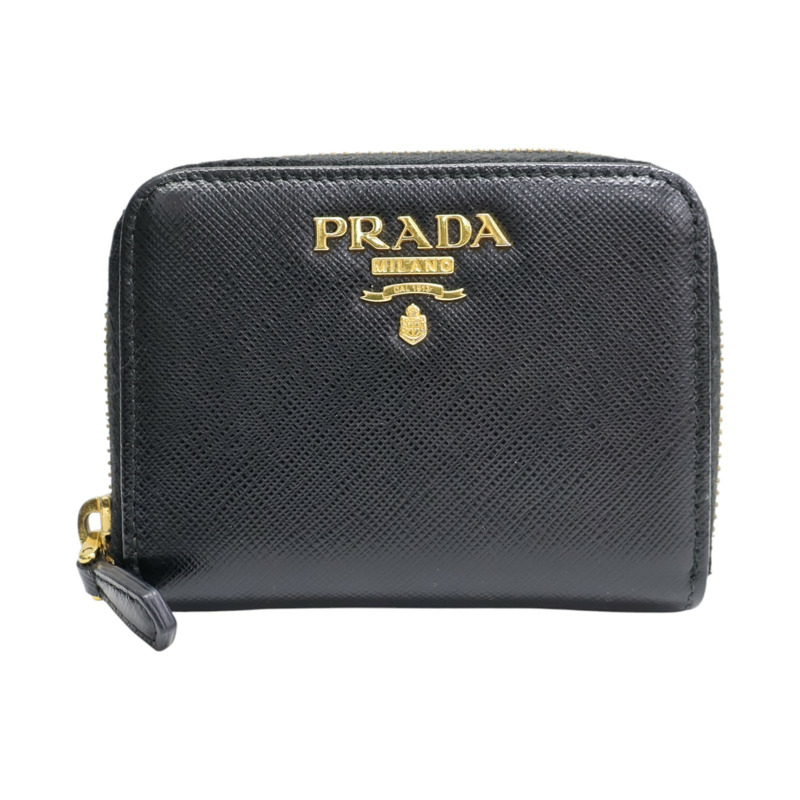 黑色 Saffiano牛皮 零錢包【PRADA 普拉達】 1MM268-0
