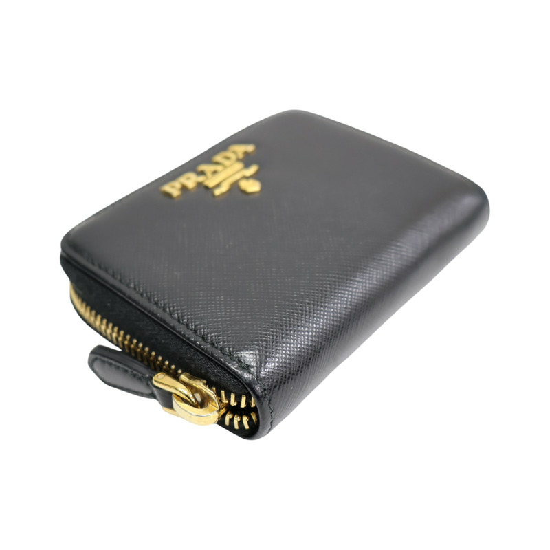黑色 Saffiano牛皮 零錢包【PRADA 普拉達】 1MM268-2