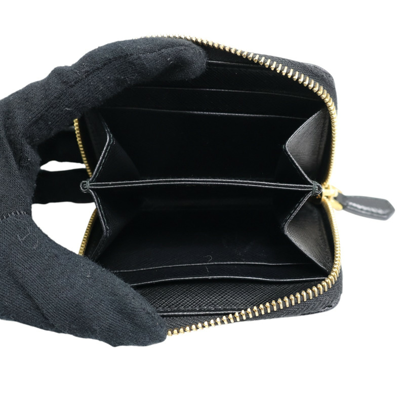 黑色 Saffiano牛皮 零錢包【PRADA 普拉達】 1MM268-4