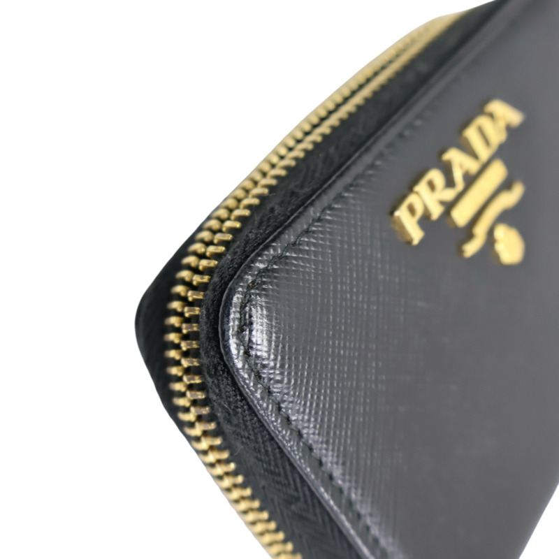 黑色 Saffiano牛皮 零錢包【PRADA 普拉達】 1MM268-10
