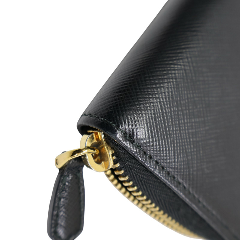 黑色 Saffiano牛皮 零錢包【PRADA 普拉達】 1MM268-12