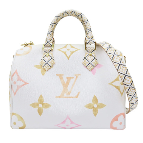白色 原花 帆布 By The Pool Speedy Bandouliere 25 两用包【LOUIS VUITTON LV 路易威登】 M22987