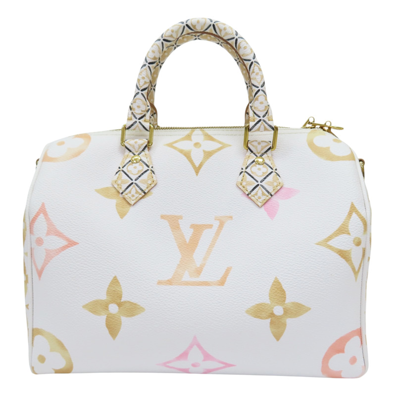 白色 原花 帆布 By The Pool Speedy Bandouliere 25 两用包【LOUIS VUITTON LV 路易威登】 M22987-1