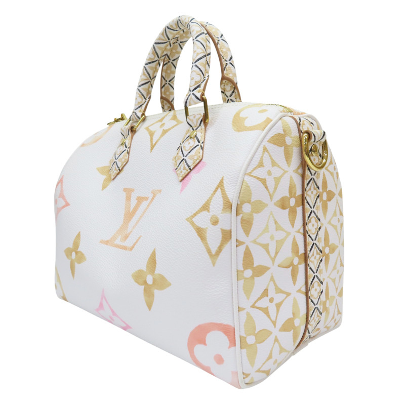 白色 原花 帆布 By The Pool Speedy Bandouliere 25 两用包【LOUIS VUITTON LV 路易威登】 M22987-2