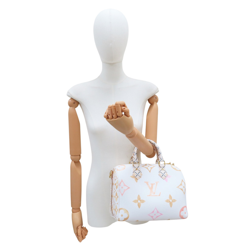 白色 原花 帆布 By The Pool Speedy Bandouliere 25 两用包【LOUIS VUITTON LV 路易威登】 M22987-8