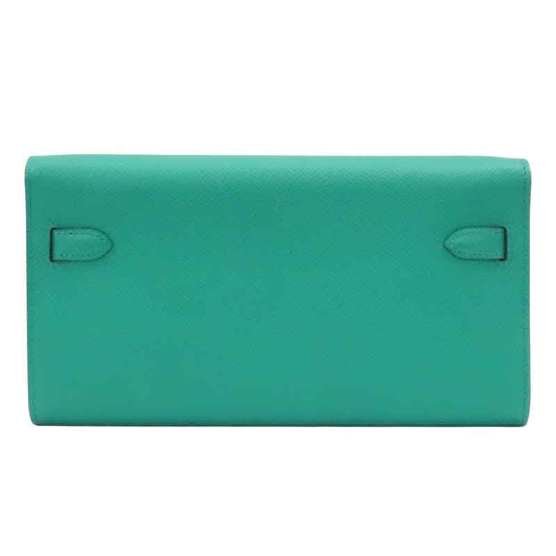 帝王綠 Epsom牛皮 Kelly To Go Wallet 肩背包 U刻 金扣【HERMES 愛馬仕】 H084169CK-1