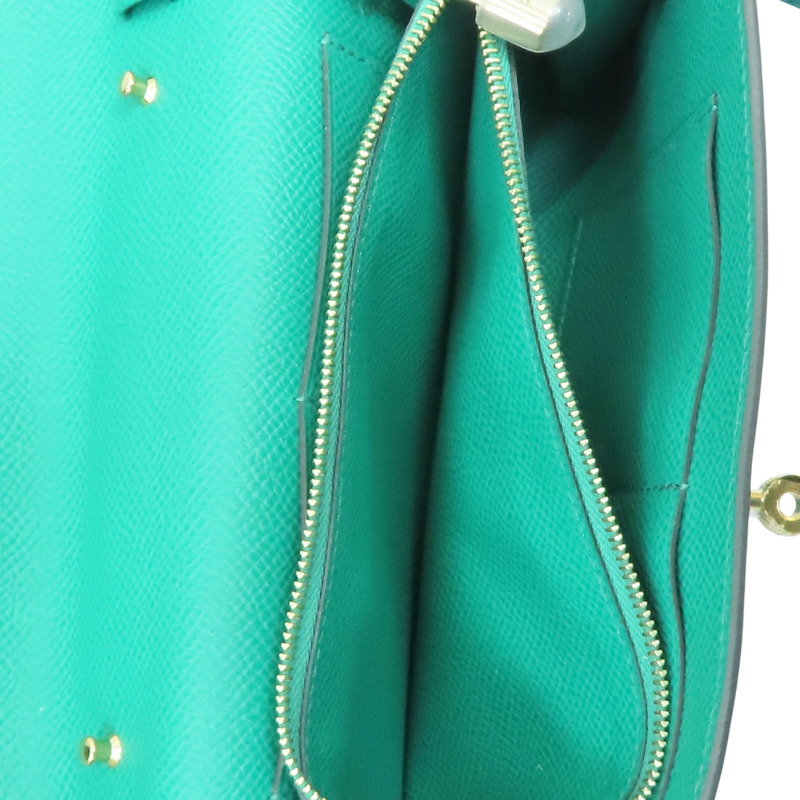 帝王綠 Epsom牛皮 Kelly To Go Wallet 肩背包 U刻 金扣【HERMES 愛馬仕】 H084169CK-5