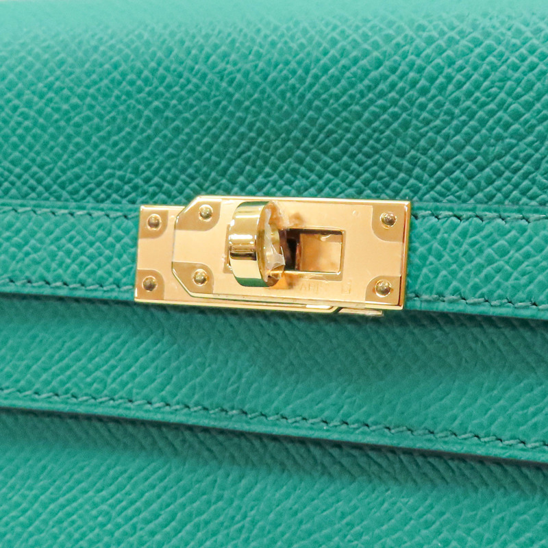 帝王綠 Epsom牛皮 Kelly To Go Wallet 肩背包 U刻 金扣【HERMES 愛馬仕】 H084169CK-15