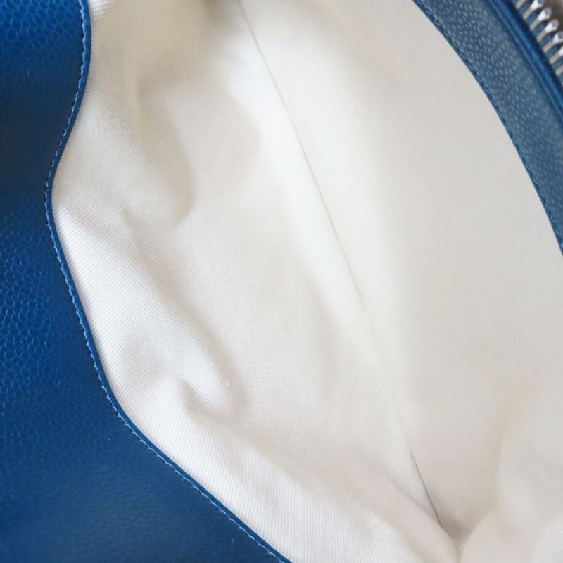 藍色 菱格紋 荔枝牛皮 CC Timeless 肩背包 銀釦【CHANEL 香奈兒】 A67294-6