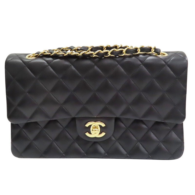 黑色 菱格紋 羊皮 COCO 25 鍊帶 肩背包 金釦【CHANEL 香奈兒】 A01112-0