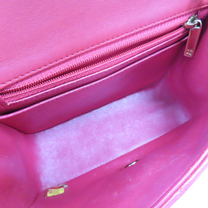 紅色 菱格紋 羊皮 鏈帶肩背包 金釦【CHANEL 香奈兒】 A35200-4