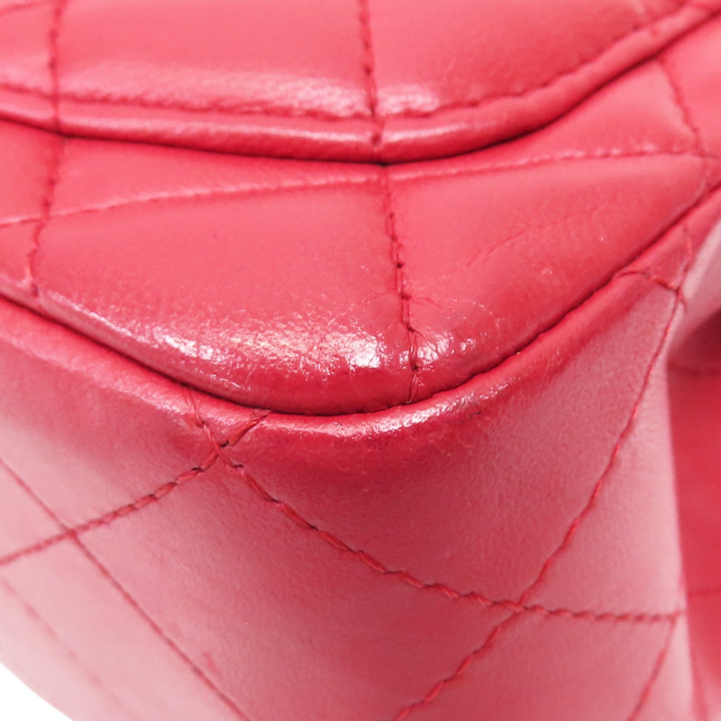 紅色 菱格紋 羊皮 鏈帶肩背包 金釦【CHANEL 香奈兒】 A35200-12