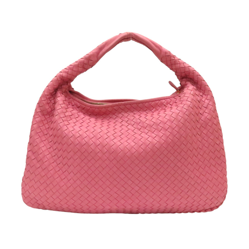 粉色 編織羊皮 Veneta Hobo 肩背包【BOTTEGA VENETA 寶緹嘉】 115654-1