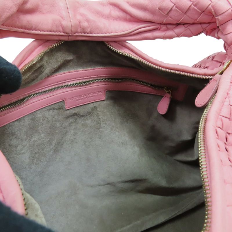粉色 編織羊皮 Veneta Hobo 肩背包【BOTTEGA VENETA 寶緹嘉】 115654-4