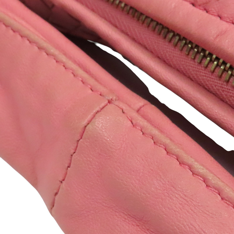 粉色 編織羊皮 Veneta Hobo 肩背包【BOTTEGA VENETA 寶緹嘉】 115654-14