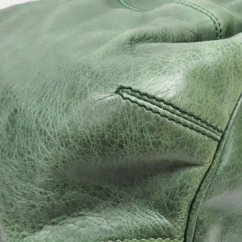 綠色 皮革 Giant Pompon 兩用包【BALENCIAGA 巴黎世家】 204540-12