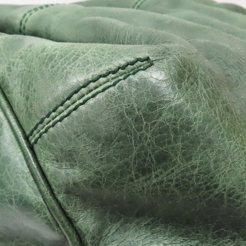 綠色 皮革 Giant Pompon 兩用包【BALENCIAGA 巴黎世家】 204540-13
